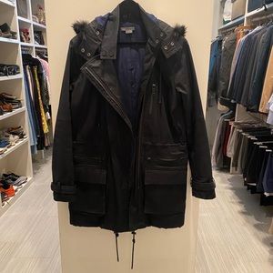 Vince parka with fur trimmed hood
